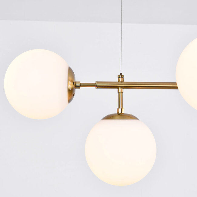 7-light designer pendant light Hepta - frosted glass globes