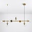 7-light designer pendant light Hepta - clear glass and gold