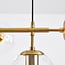 7-light designer pendant light Hepta - clear glass and gold