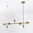 7-light designer pendant light Hepta - clear glass and gold