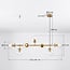 7-light designer pendant light Hepta - clear glass and gold