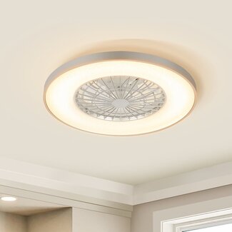 Smart grey ceiling fan incl. remote control, TUYA WiFi app and RGB function - Starry