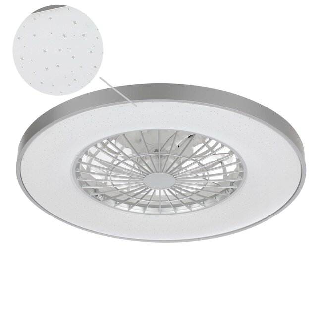 Smart grey ceiling fans incl. remote control, TUYA WiFi app and RGB function - Starry
