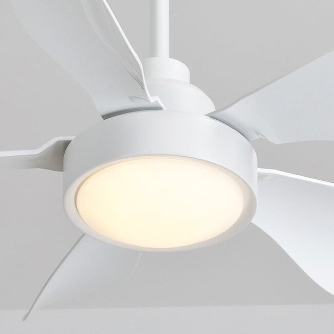 5-blade ceiling fan Merel incl. LED - white