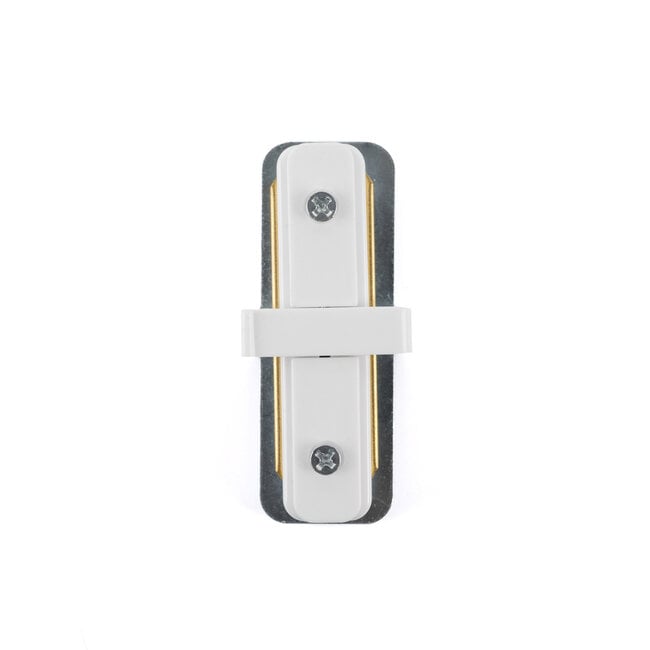 Straight connector for single-phase rail - White