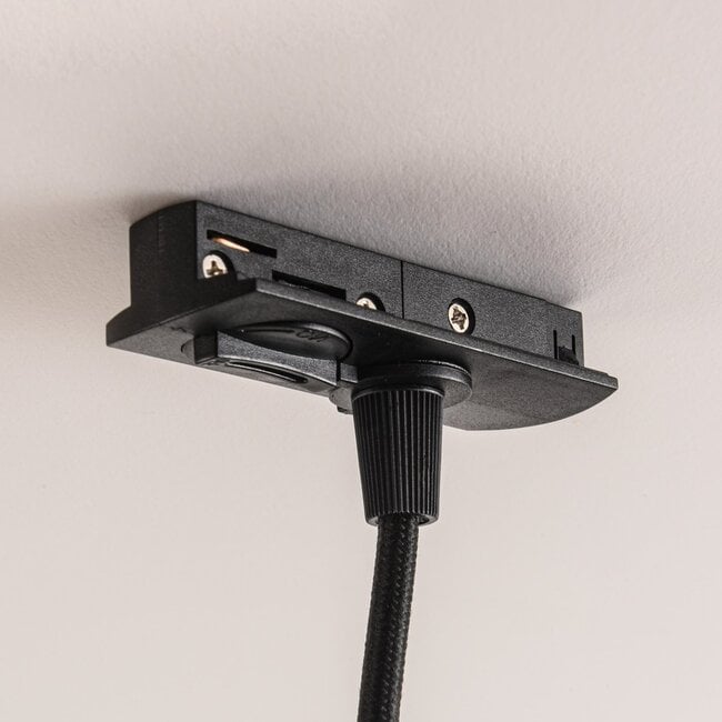 Suspended lamp holder for 1-phase track, black, E27 (light source not included)