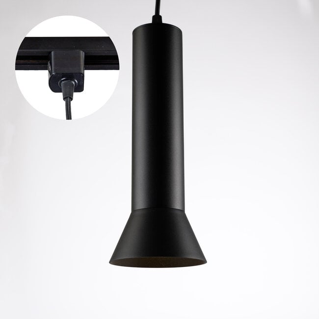 Lenn track tube pendant light 1-phase, black