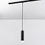 Luke 1-phase track tubular pendant light, black with matt diffuser