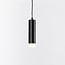 Luke 1-phase track tubular pendant light, black with matt diffuser