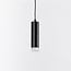 Luke 1-phase track tubular pendant light, black with matt diffuser