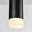 Luke 1-phase track tubular pendant light, black with matt diffuser