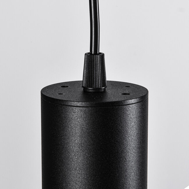 1-phase rail tube pendant lamp Luke - Black with matt diffuser