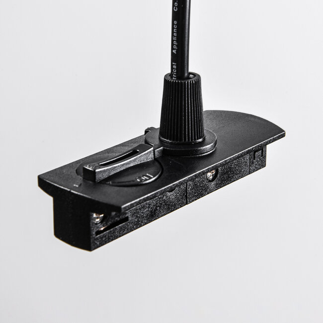 1-phase rail tube pendant lamp Luke - Black with matt diffuser