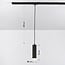 Luke 1-phase track tubular pendant light, black with matt diffuser