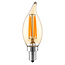 E14 dimmable LED filament candle bulb with Amber glass | 5.5W 2200K