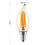 E14 LED pointed filament candle bulb dimmable amber 5.5W