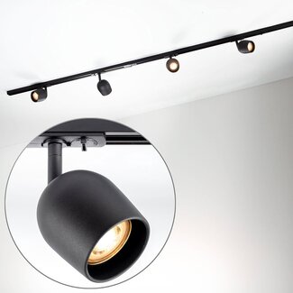 Modern 1.5 metre single-phase track lighting system with Day spotlights - ceiling spotlights