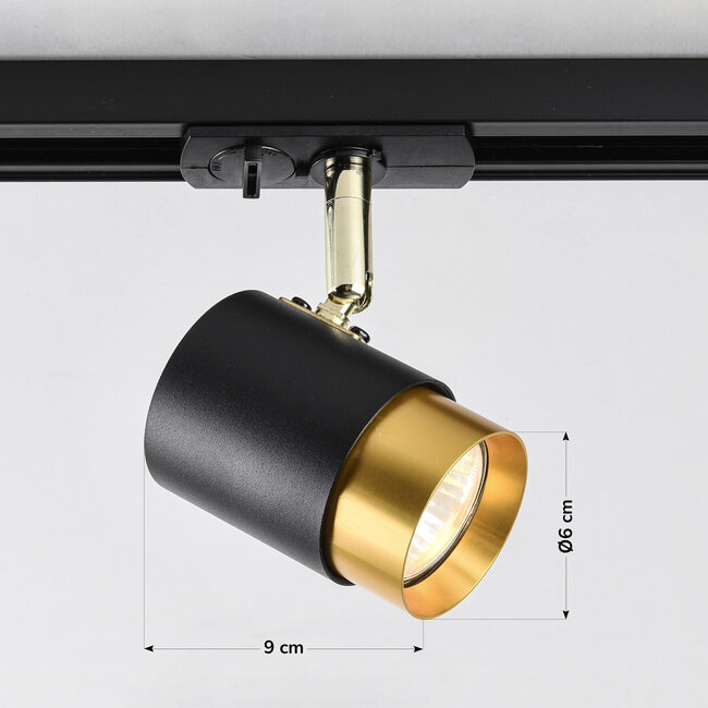 Modern 1.5 metre single-phase track lighting system with Lexi spotlights - spotlights on track