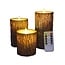 Tree bark candle set with remote control Arbor - Set of 3