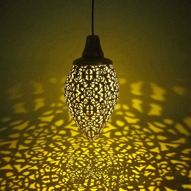 Atmospheric bronze solar pendant lamp - Emerald