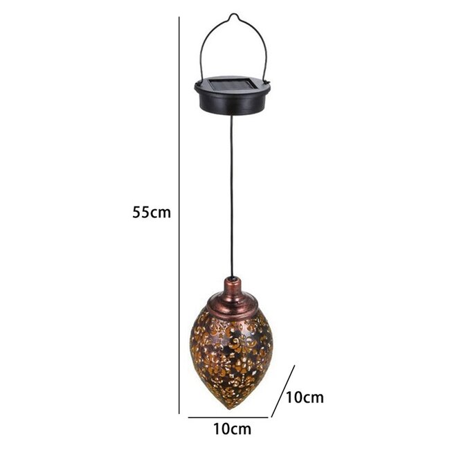Atmospheric bronze solar pendant lamp - Emerald