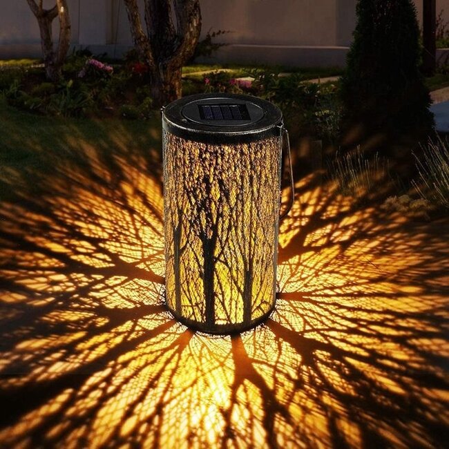 Atmospheric black solar table lamp Adara with integrated LED