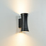 Modern black 2-light outdoor wall lamp - Olympia
