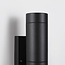 Modern outdoor wall light with twilight sensor, Black, 2-light - Zane