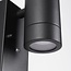 Modern outdoor wall light with twilight sensor, Black, 2-light - Zane