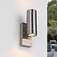 2-light outdoor wall light Saul with dusk sensor - stainless steel
