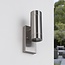 2-light outdoor wall light Saul with dusk sensor - stainless steel