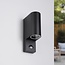 Modern Black outdoor wall lamp, 2-light, including sensor - Curtis