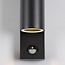 Modern Black outdoor wall lamp, 2-light, including sensor - Curtis