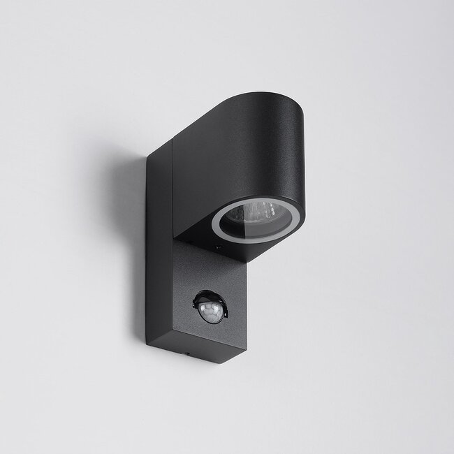 Modern outdoor wall light Kurt with sensor - black