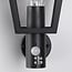 Rustic outdoor wall light Dax with sensor - black