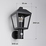 Country-style outdoor wall light Dax with sensor - black