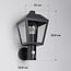 Rustic outdoor wall light Dax with sensor - black