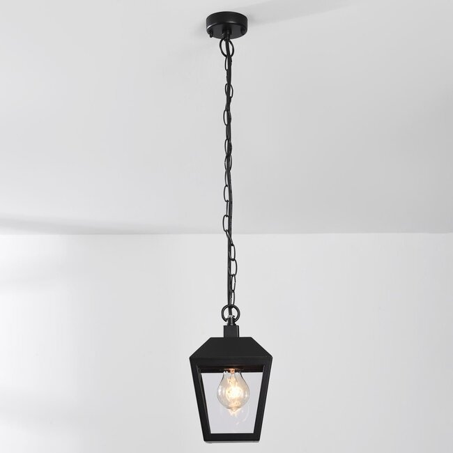 Rustic outdoor pendant lamp, Black - Joy