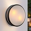 Round outdoor wall lamp, Black, Ø28.5 cm - Lea