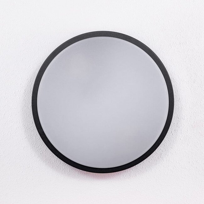 Round outdoor wall lamp, Black, Ø28.5 cm - Lea