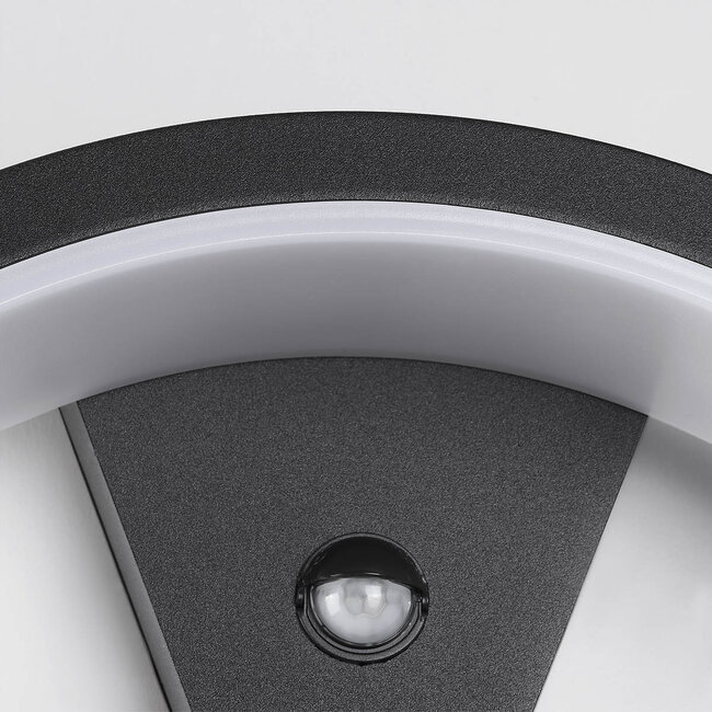 Designer outdoor wall light Vic with sensor - black integrated LED