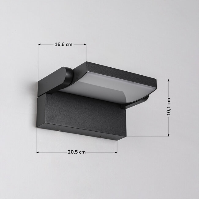 Adjustable outdoor wall light Berlin - black with integrated LED