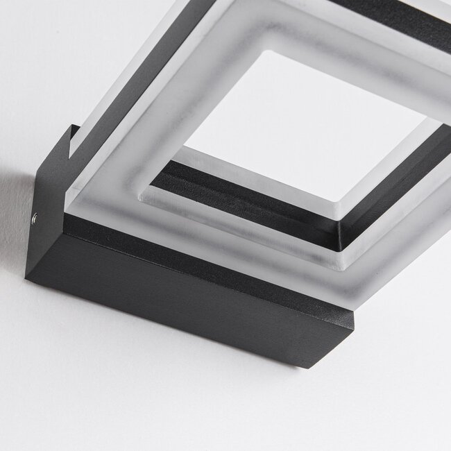 Modern square outdoor wall light Nori - black with integrated LED