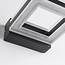 Modern square outdoor wall light Nori - black with integrated LED
