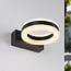 Round outdoor wall light Noor - black with integrated LED