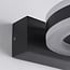 Round outdoor wall light Noor - black with integrated LED
