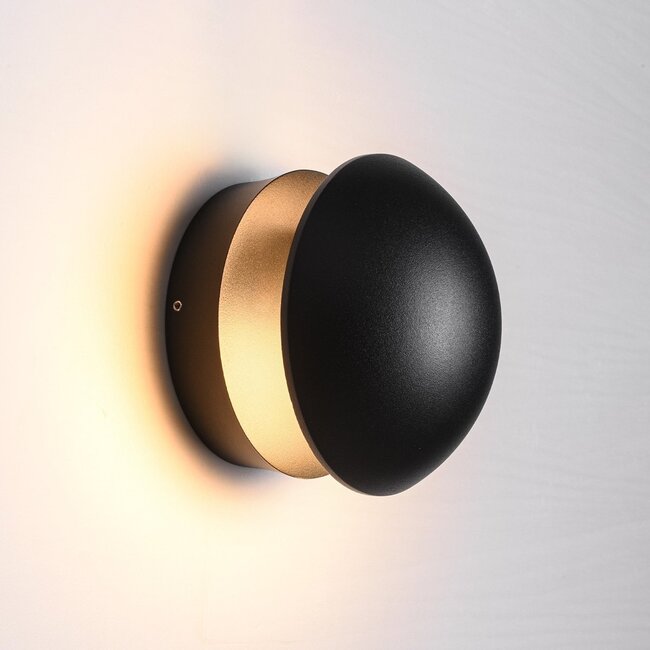 Adjustable round outdoor wall lamp Liv - Black