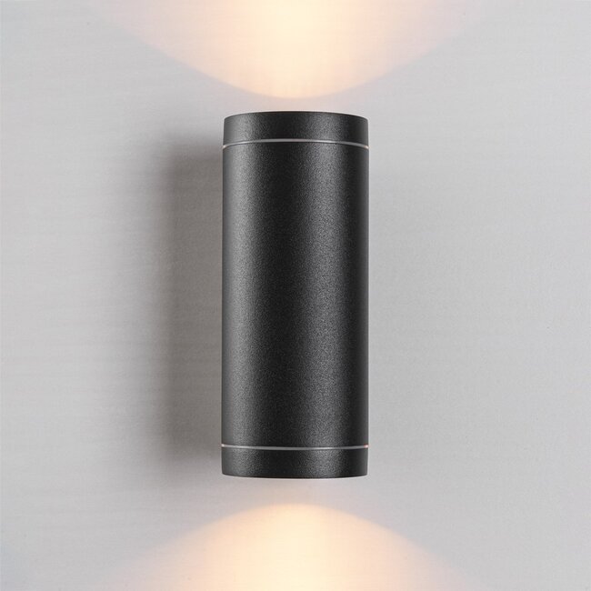 Modern 2-light outdoor wall lamp Mika - Black