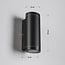 Modern 2-light outdoor wall light - Mika black