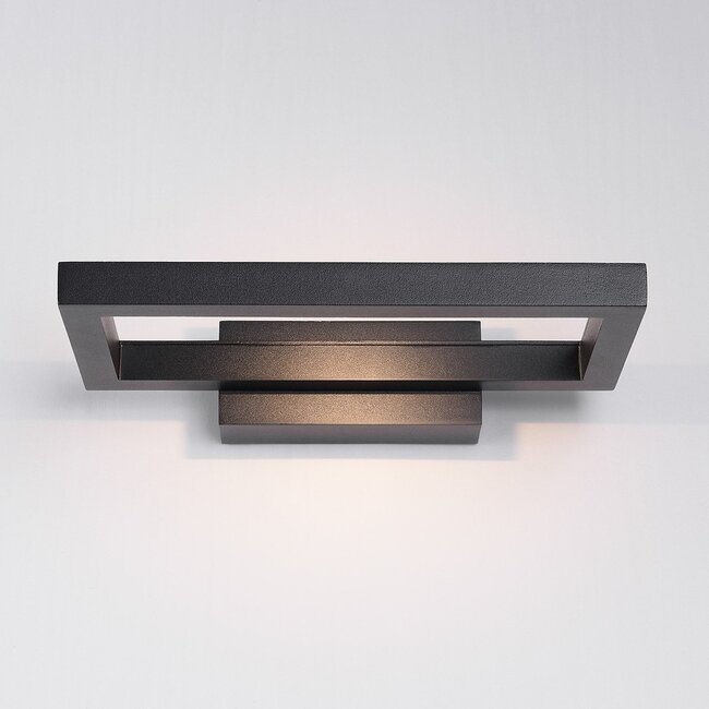 Designer outdoor wall light Isa - matt black with integrated LED
